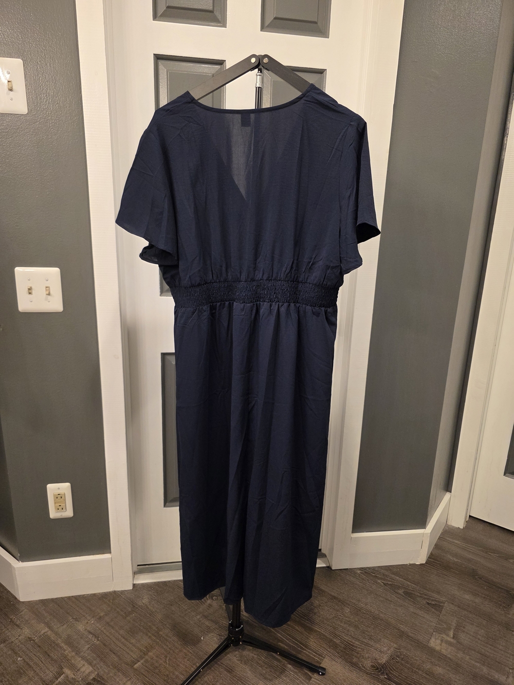 SHEIN Navy Maxi Dress with Smocked Waist